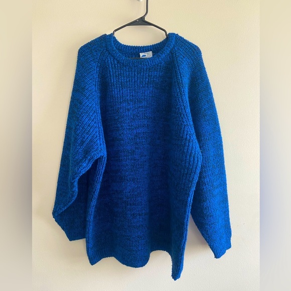 Vintage chunky wool blend sweater size L-XL Blue - Picture 4 of 10